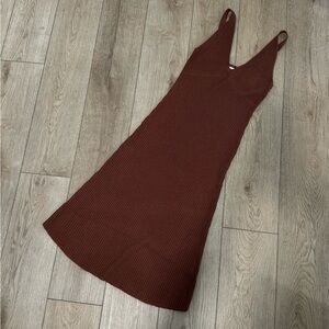 Petal + Pup auburn/rust knit midi dress